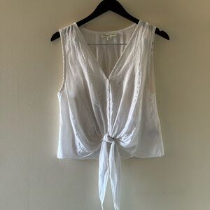 Staring at Stars White V-Neck Tie-Front Blouse